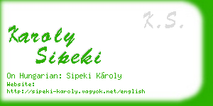 karoly sipeki business card