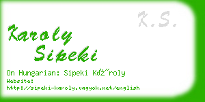 karoly sipeki business card